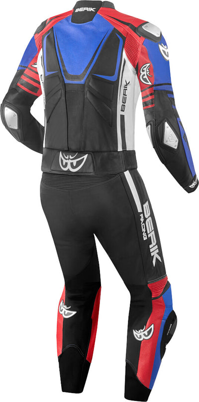 Berik XR-Ace Two Piece Motorcycle Leather Suit#color_black-white-red-blue