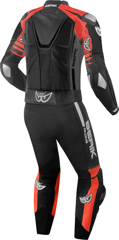 Berik XR-Ace Two Piece Motorcycle Leather Suit#color_black-grey-red