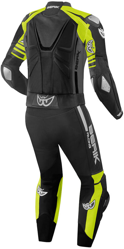 Berik XR-Ace Two Piece Motorcycle Leather Suit#color_black-grey-yellow