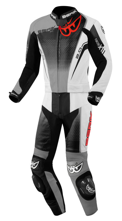 Berik XR-Ace Evo perforated 2-Piece Motorcycle Leather Suit#color_black-grey-white