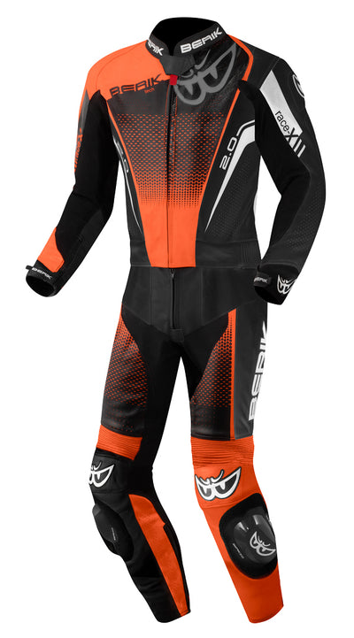 Berik XR-Ace Evo perforated 2-Piece Motorcycle Leather Suit#color_black-grey-orange