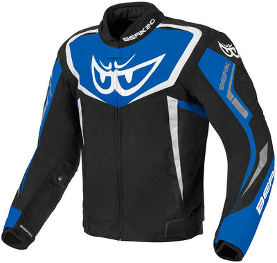 Berik Bad Eye Waterproof Motorcycle Textile Jacket#color_black-white-blue