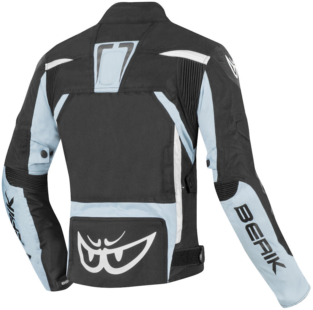 Berik Bad Eye Waterproof Ladies Motorcycle Textile Jacket#color_black-light-blue