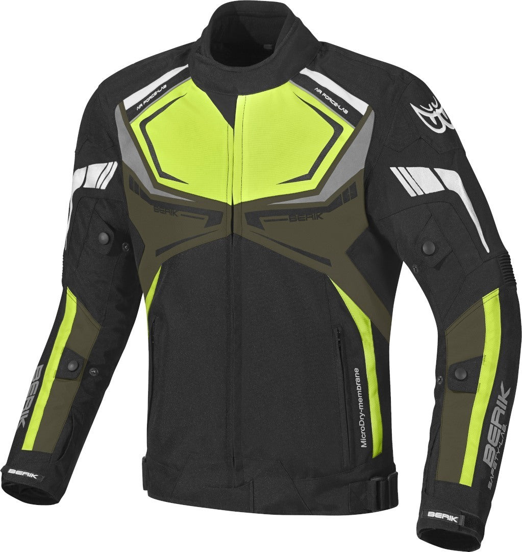 Berik Radic Waterproof Motorcycle Textile Jacket#color_black-green