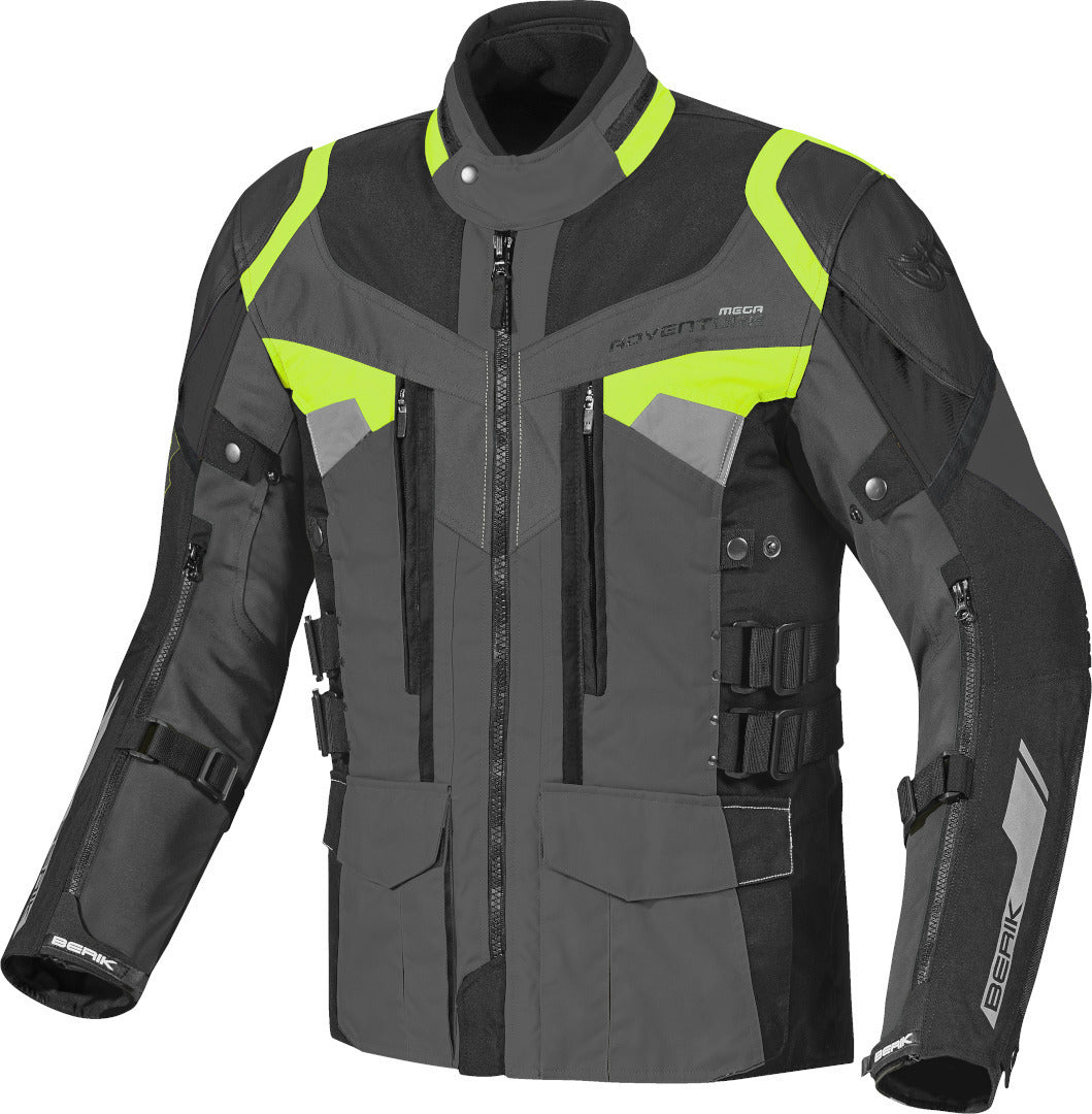 Berik Striker waterproof 3in1 Motorcycle Textile Jacket#color_dark-grey-black-fluo-yellow