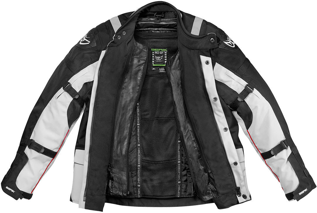 Berik Avenue Motorcycle Textile Jacket#color_black-light-grey