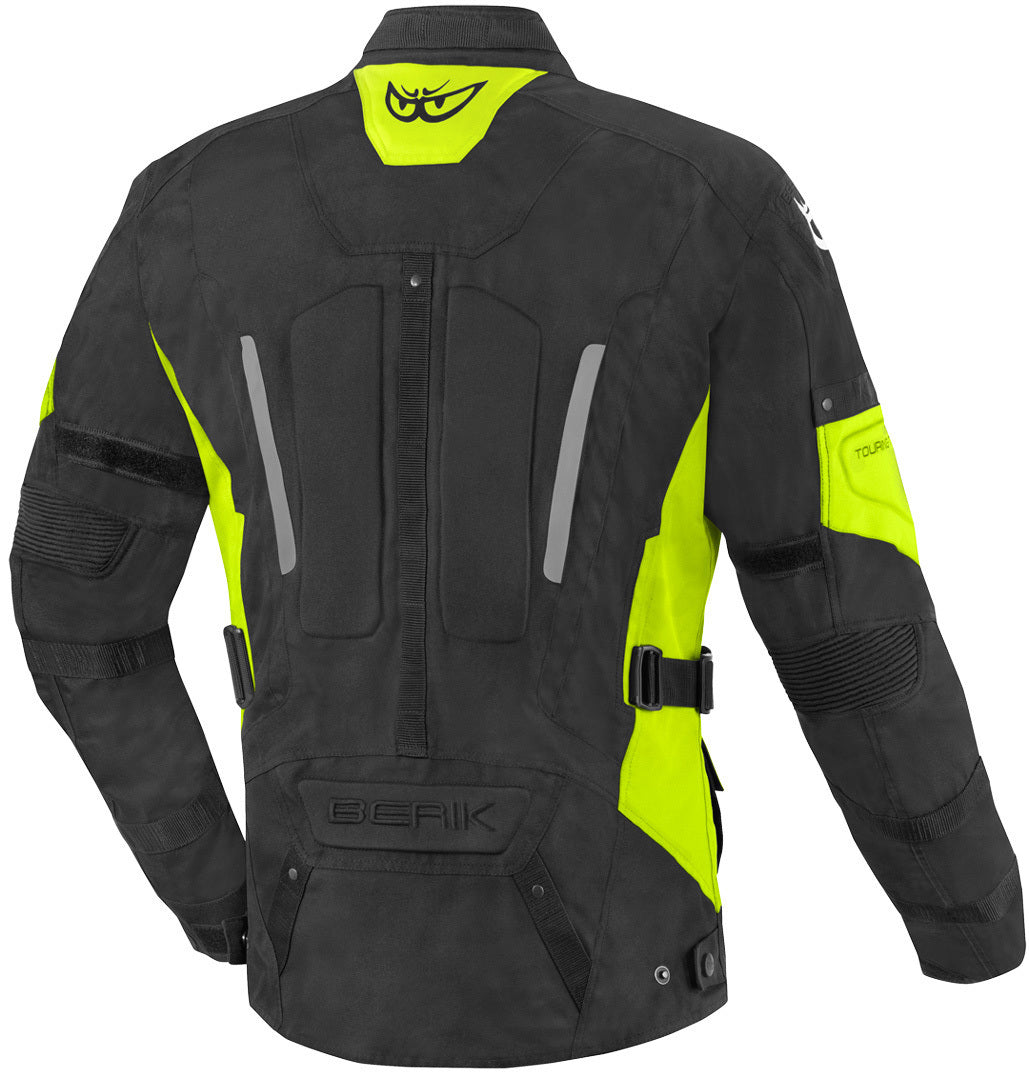 Berik Spencer waterproof Motorcycle Textile Jacket#color_black-yellow