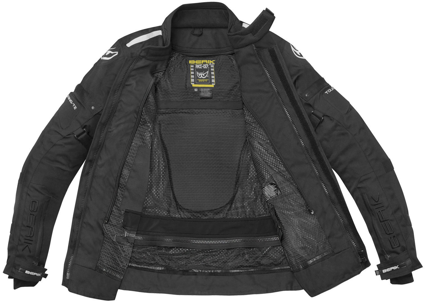 Berik Spencer Waterproof Motorcycle Textile Jacket#color_black-yellow