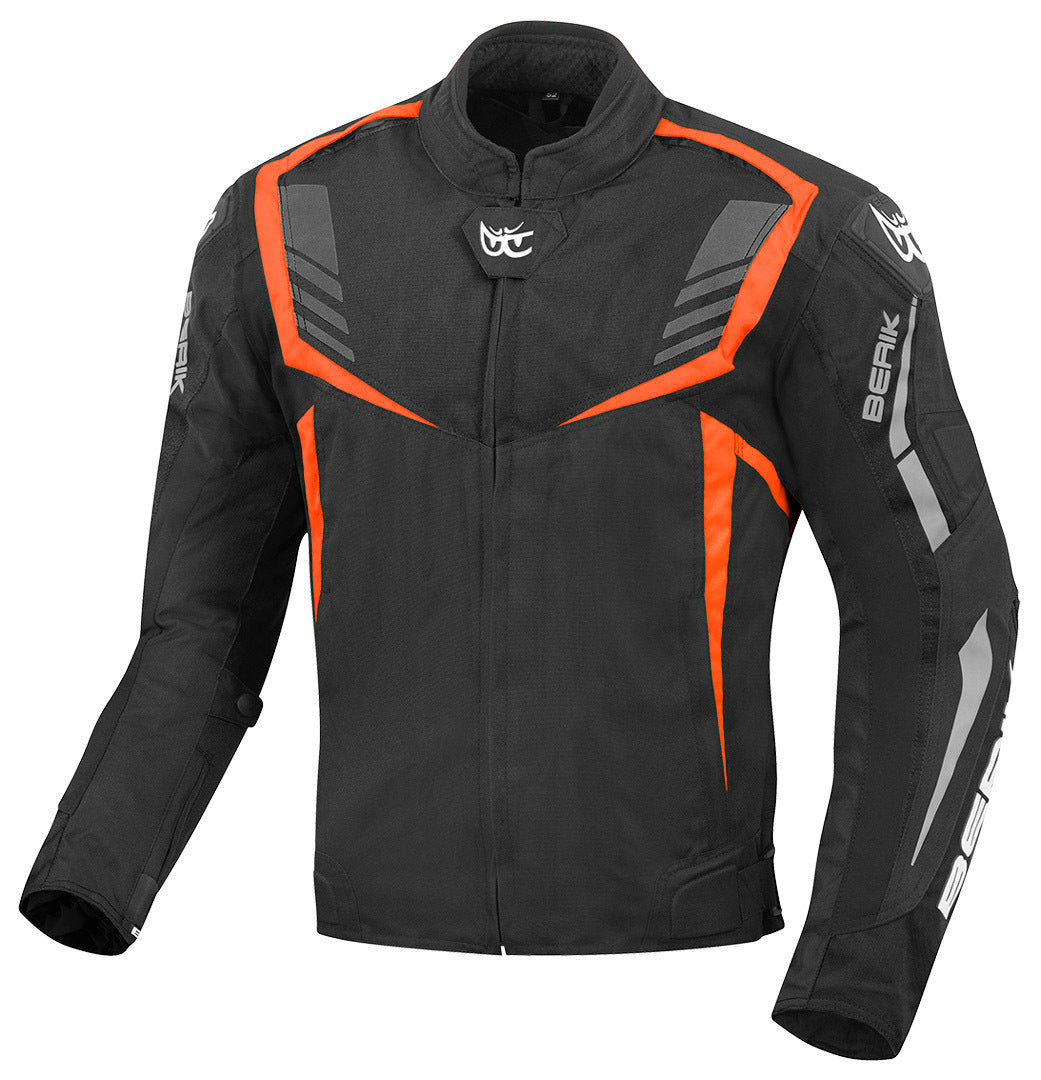 Berik Toronto Waterproof Motorcycle Textile Jacket#color_black-black-red