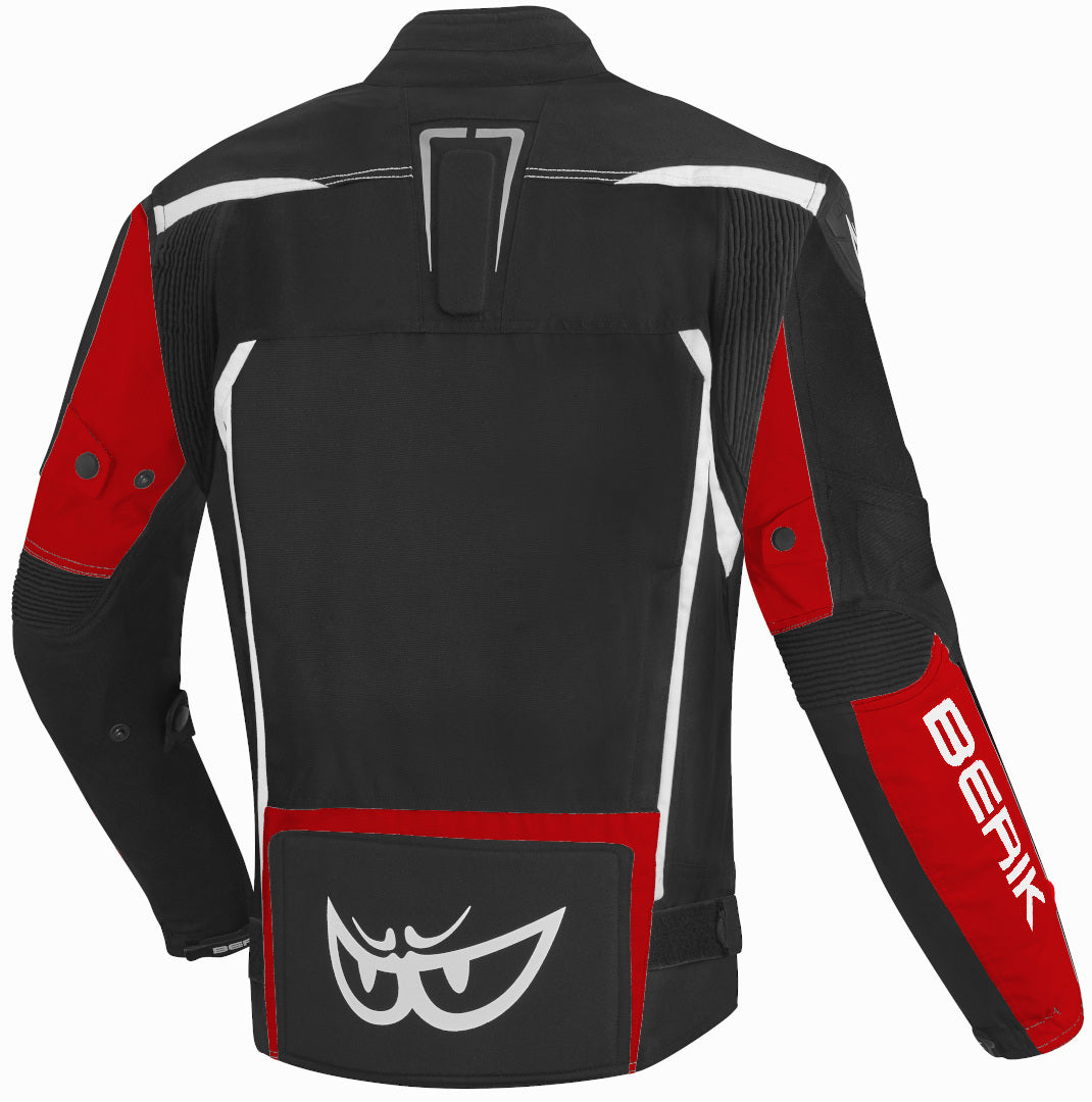 Berik Toronto Waterproof Motorcycle Textile Jacket#color_black-red-white