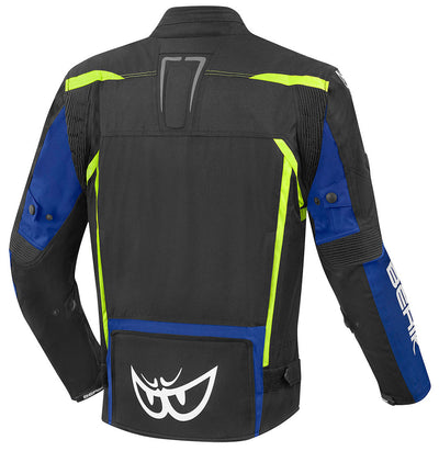 Berik Toronto Waterproof Motorcycle Textile Jacket#color_black-blue-yellow