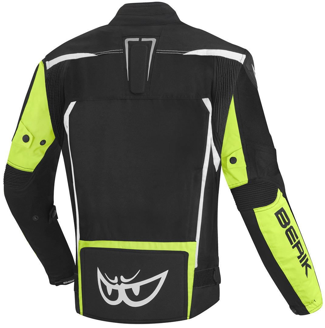 Berik Toronto Waterproof Motorcycle Textile Jacket#color_black-white-yellow