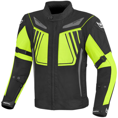 Berik Nardo Evo Waterproof Motorcycle Textile Jacket#color_black-neon-yellow