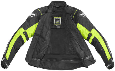 Berik Nardo Evo Waterproof Motorcycle Textile Jacket#color_black-neon-yellow