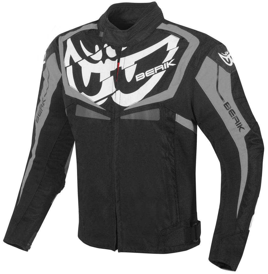 Berik Radic Evo Waterproof Motorcycle Textile Jacket#color_black-white-grey