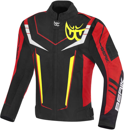 Berik Radic Evo Plus Waterproof Motorcycle Textile Jacket#color_black-white-red-yellow