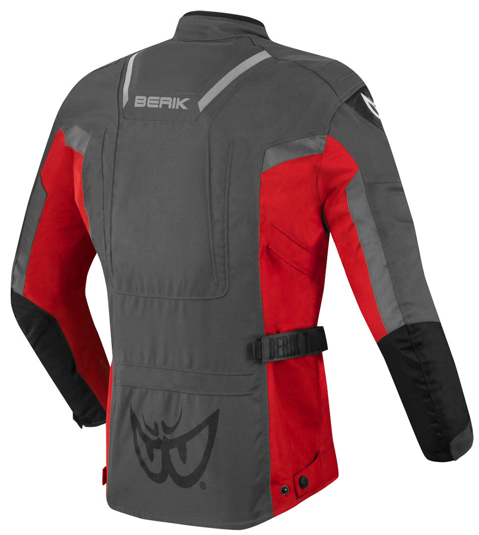 Berik Tourer Waterproof Motorcycle Textile Jacket#color_grey-red