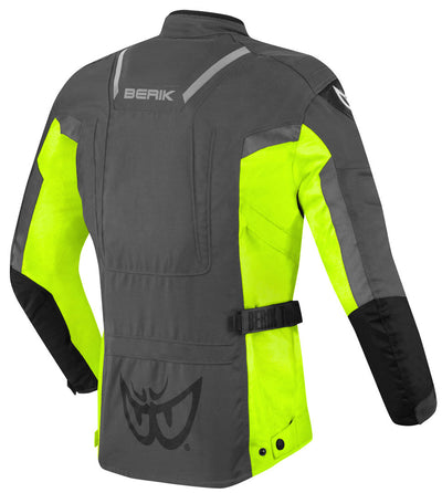 Berik Tourer Waterproof Motorcycle Textile Jacket#color_grey-yellow