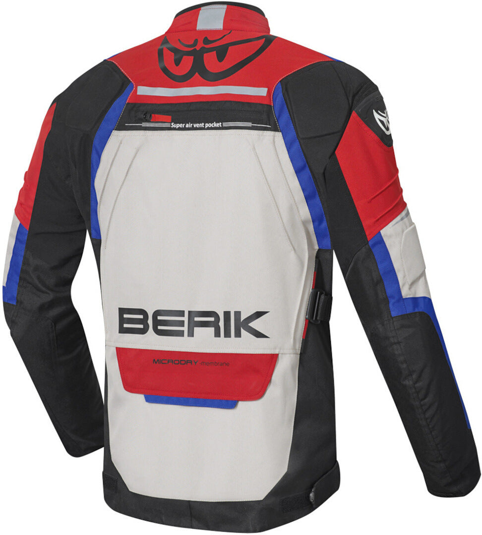 Berik Rallye waterproof Motorcycle Textile Jacket#color_black-beige-red-blue