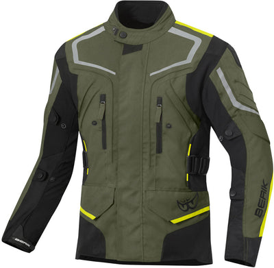 Berik Rallye waterproof Motorcycle Textile Jacket#color_olivegreen-black