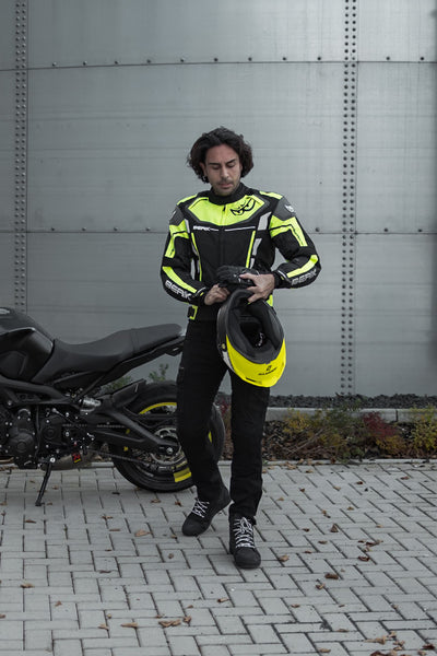 Berik Torino Evo waterproof Motorcycle Textile Jacket#color_black-yellow