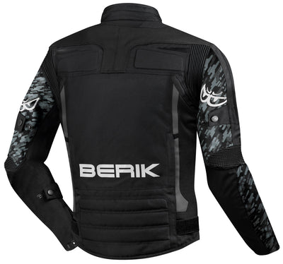 Berik Camo Street Waterproof Motorcycle Textile Jacket#color_black-white