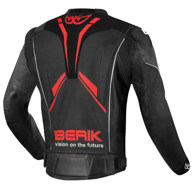 Berik Street Pro Evo Motorcycle Leather Jacket#color_black-red