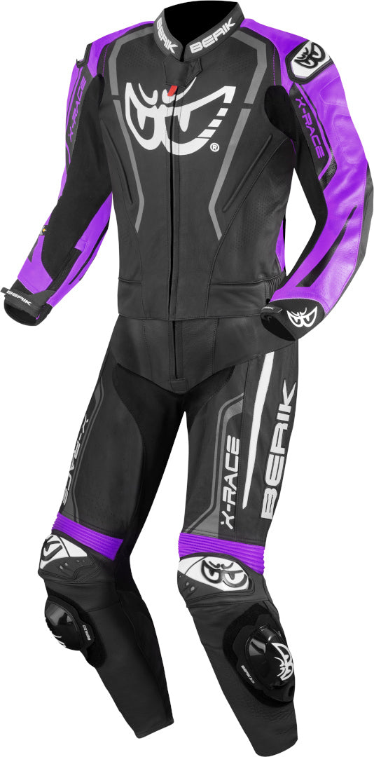 Berik Zakura Evo perforated 2-Piece Motorcycle Leather Suit#color_black-purple