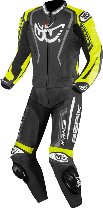 Berik Zakura Evo perforated 2-Piece Motorcycle Leather Suit#color_black-yellow